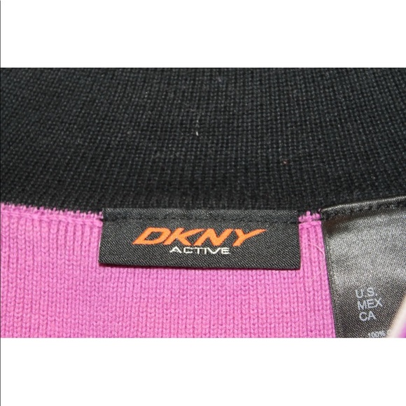 DKNY Active Violet Long Sleeve Sweater  Sports Women Pink 100% Cotton Large - Picture 6 of 6